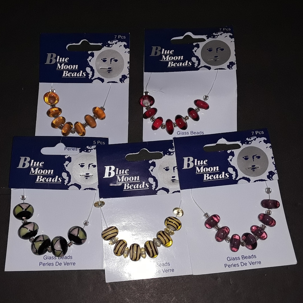 Blue Moon Glass Beads - 32 - NWT